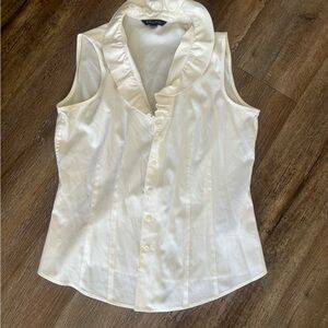 346 Brooks Brothers Women's White Sleeveless Blouse